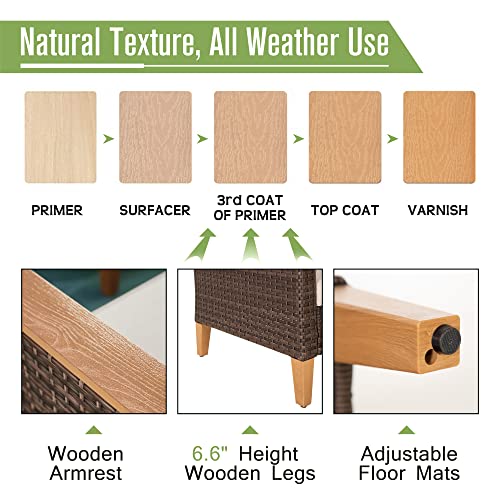 PHI VILLA Outdoor Patio Set with Gas Fire Pit