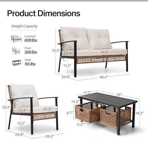 LAUSAINT HOME Luxury 6-Piece Patio Conversation Set