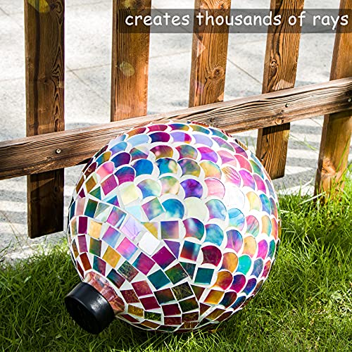 VCUTEKA Glass Mosaic Gazing Ball for Garden Decor 10