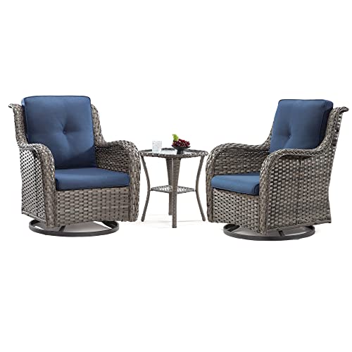 VIP Swivel Rocker Wicker Chair Set - Mixed Colors