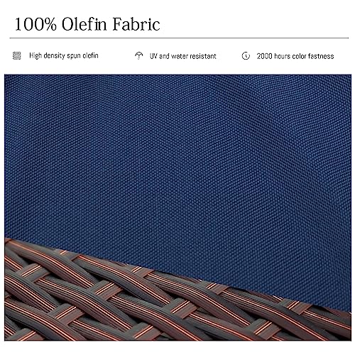 BULEXYARD Brown Rattan Patio Set with Fire Pit