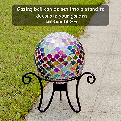 VCUTEKA Glass Mosaic Gazing Ball for Garden Decor 10