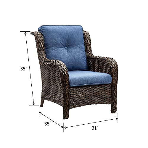 HUMMUH Patio Bistro Set with Wicker Chairs & Table