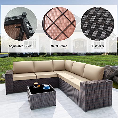 Modern Black&Brown Wicker Patio Set for Pool/Garden/Balcony