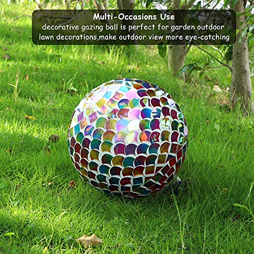 VCUTEKA Glass Mosaic Gazing Ball for Garden Decor 10