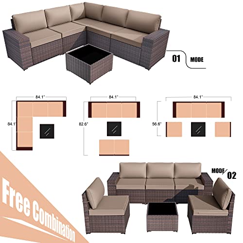 Modern Black&Brown Wicker Patio Set for Pool/Garden/Balcony