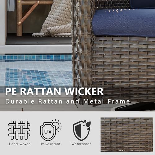 VIP Swivel Rocker Wicker Chair Set - Mixed Colors