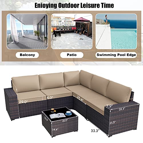 Modern Black&Brown Wicker Patio Set for Pool/Garden/Balcony