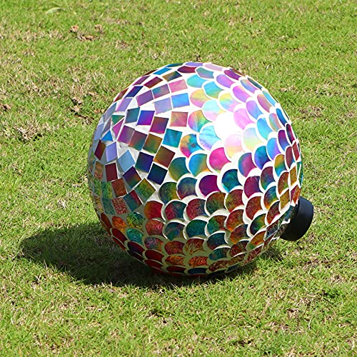 VCUTEKA Glass Mosaic Gazing Ball for Garden Decor 10