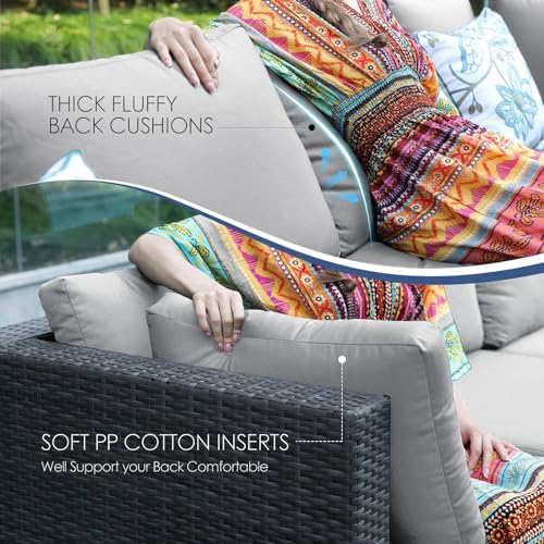 NICESOUL® 11 Piece Large Size Rattan Patio Set