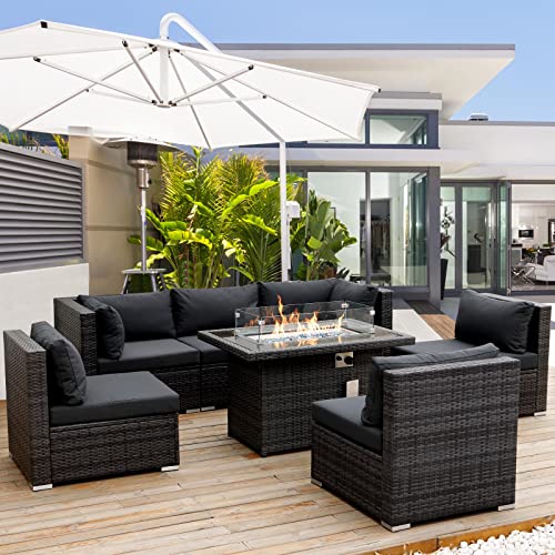 7-Piece RADIATA PE Wicker Sectional Patio Furniture Set