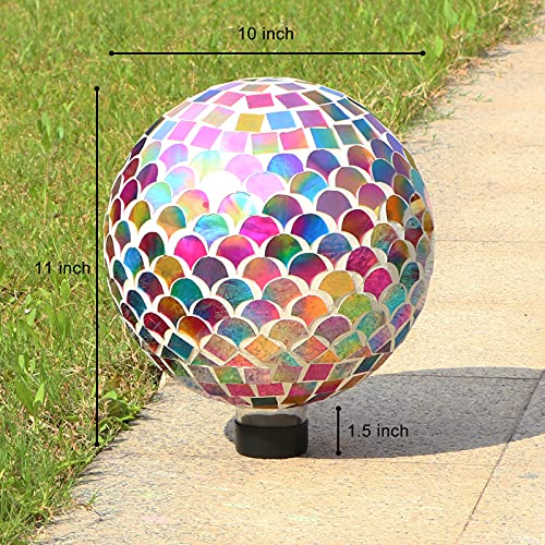 VCUTEKA Glass Mosaic Gazing Ball for Garden Decor 10