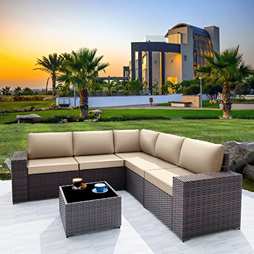Modern Black&Brown Wicker Patio Set for Pool/Garden/Balcony