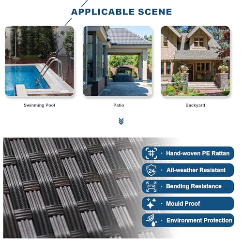 Kullavik 6PCS Outdoor Patio Sectional Sofa Set, Navy Blue