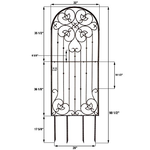 H Potter Metal Garden Trellis - Outdoor Wall Panel