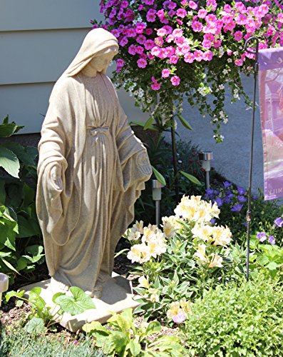 Virgin Mary Statue - Sandstone Appearance - Resin - 34