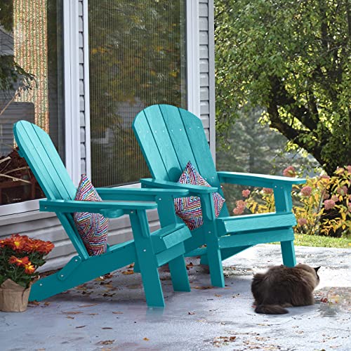 YEFU Oversized Folding Adirondack Chair with Cup Holder
