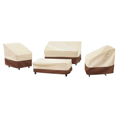Loriano 4 Piece Outdoor Furniture Cover Set, Waterproof