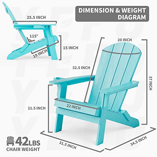 YEFU Oversized Folding Adirondack Chair with Cup Holder