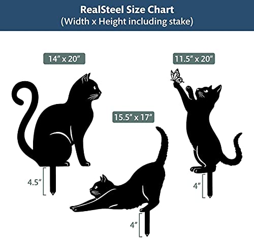 RealSteel Cat Garden Decor 3 Pack - Perfect Gifts