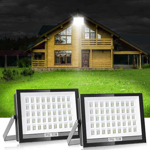 100W Outdoor LED Flood Lights, Bright Security Light