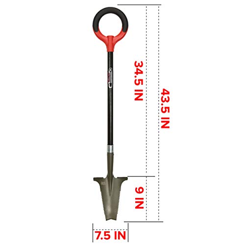 Red Root Slayer Shovel & Ergonomic Aluminum Hand Weeder