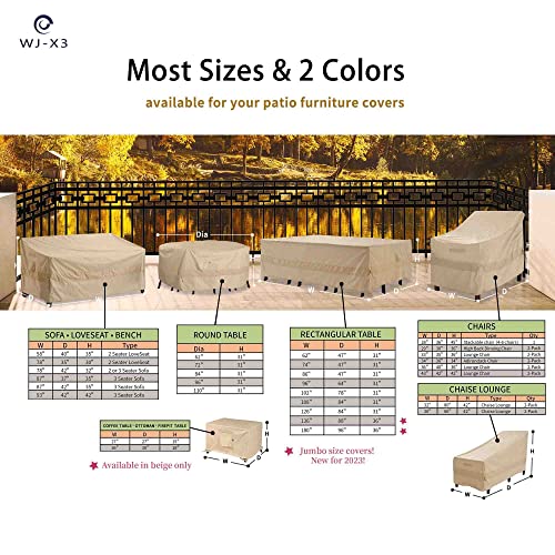 VIP Smart Shopper: Outdoor Lounge Chair Covers, Waterproof, Beige