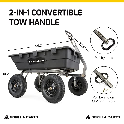 Gorilla Carts Yard Dump Cart with 1500lb Capacity