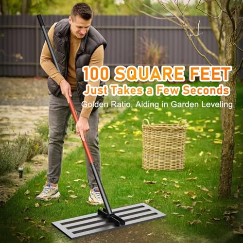 Professional Stainless Steel 30'' Lawn Leveling Rake