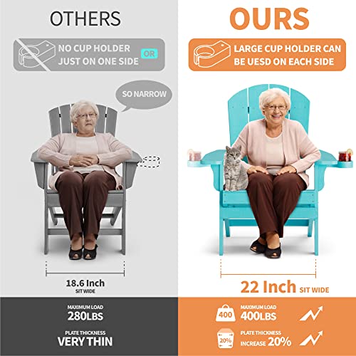 YEFU Oversized Folding Adirondack Chair with Cup Holder