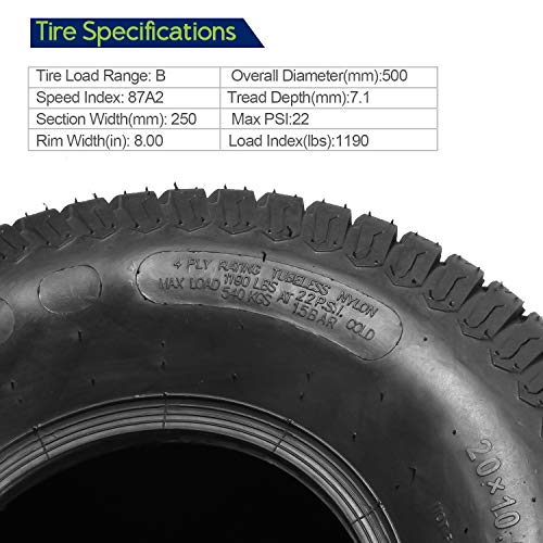 MaxAuto Set of 4 Lawn Mower Turf Tires