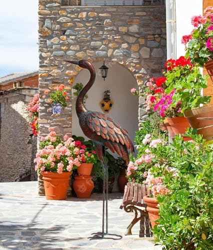 Large Metal Crane Statues for Elegant Garden Decor