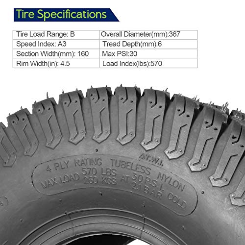 MaxAuto Set of 4 Lawn Mower Turf Tires
