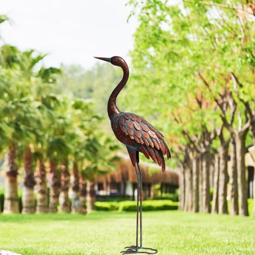 Large Metal Crane Statues for Elegant Garden Decor