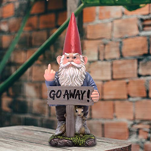 Large DWK Flipping Off Angry Outdoor Gnome - 18