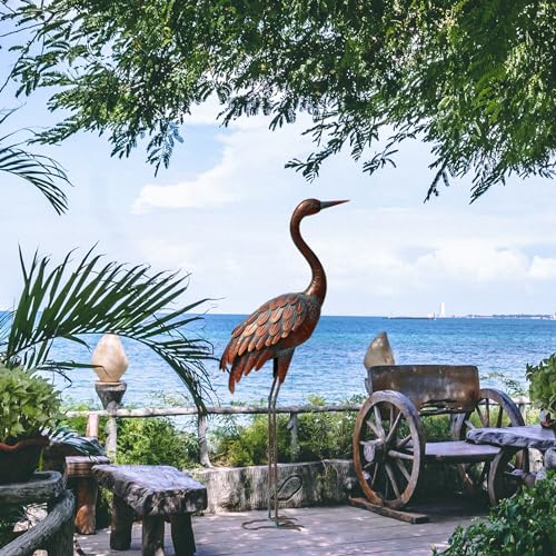Large Metal Crane Statues for Elegant Garden Decor