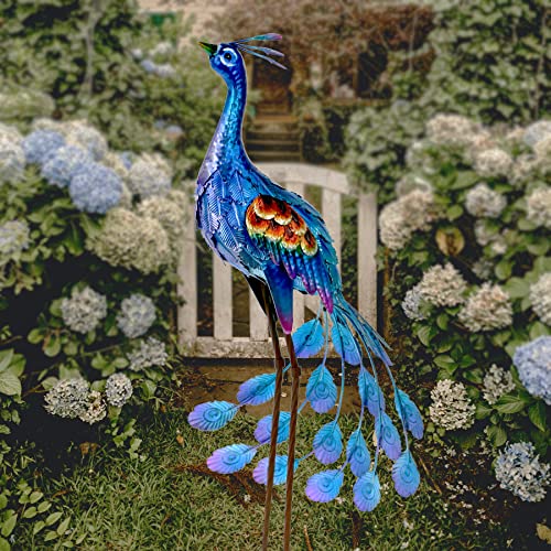 Peacock Metal Yard Art Decor for Home & Garden