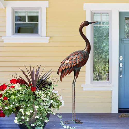 Large Metal Crane Statues for Elegant Garden Decor