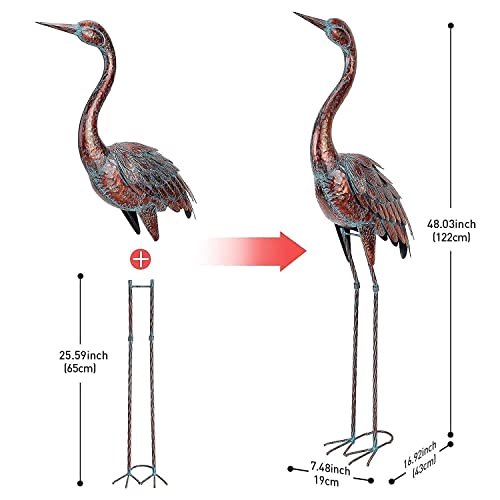 Large Metal Crane Statues for Elegant Garden Decor