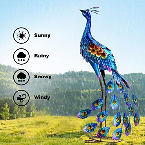 Peacock Metal Yard Art Decor for Home & Garden