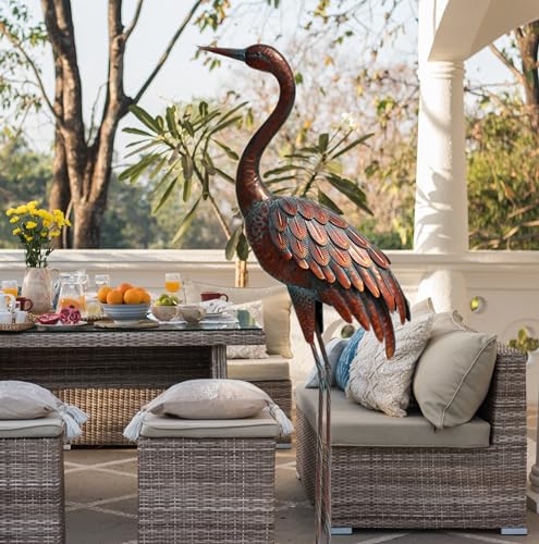 Large Metal Crane Statues for Elegant Garden Decor