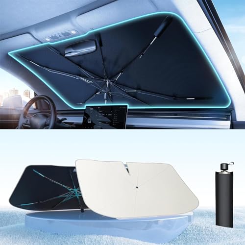 2024 Upgrade Tryspace Car Windshield Sun Shade Umbrella - Newest Nanoparticles Coatings Protect Car