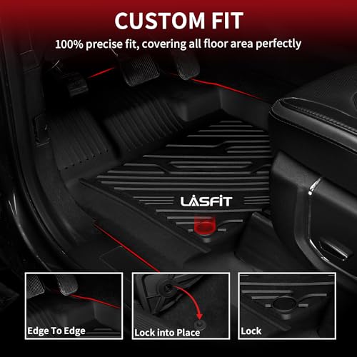 LASFIT All Weather TPE Floor Mats for Ford F-250/F-350