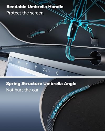 2024 Upgrade Tryspace Car Sun Shade Umbrella - Nanoparticles Coatings Protect Car from Sun & Heat