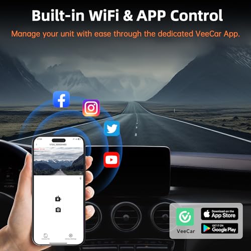 4K+1080P Dash Cam Front and Rear, WiFi GPS, 170° Wide, Night Vision