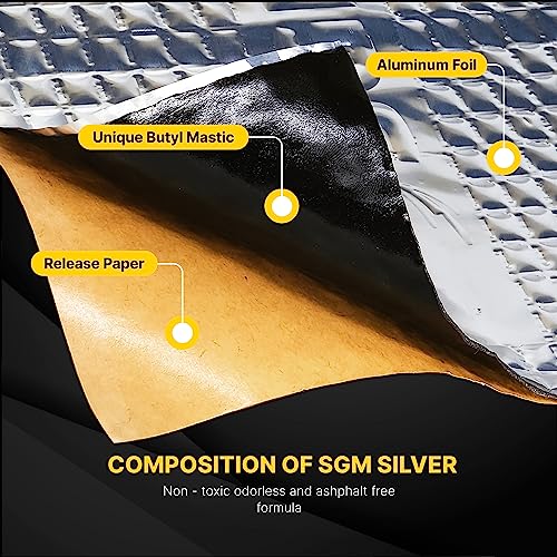 Silver Sound Deadening Mat for Automotive Audio Insulation