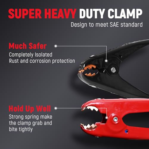 1 Gauge 25ft Heavy Duty Jumper Cables for Vehicles