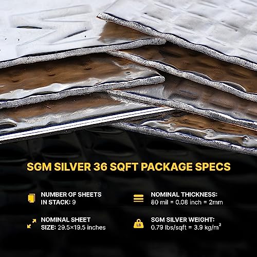Silver Sound Deadening Mat for Automotive Audio Insulation