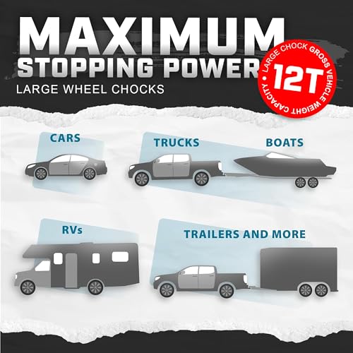 4 Pack Anti-Slip Wheel Chocks for RVs and Trucks