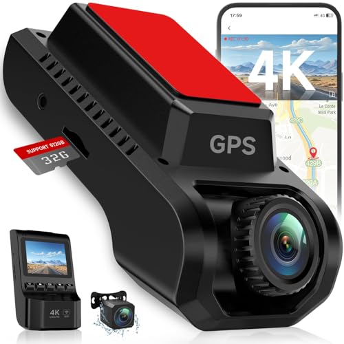 Dual Dash Cam with WiFi, GPS, and Night Vision